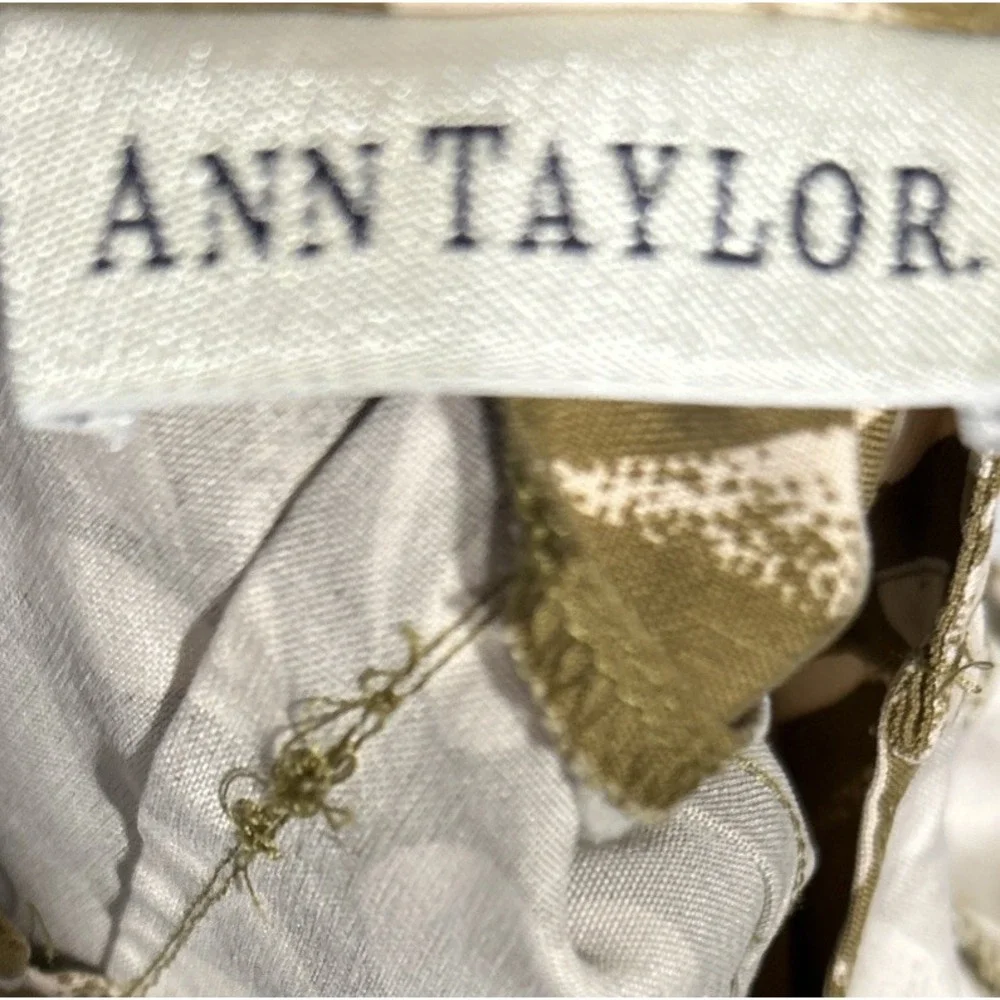 Ann Taylor Silk‎ Wrap Skirt Green Floral Women's Size 2 EUC Vtg